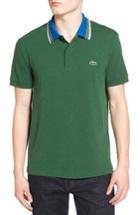 Men's Lacoste Semi Fancy Stripe Collar Pique Polo (s) - Green