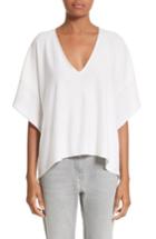 Women's Fabiana Filippi Metallic Cashmere Flutter Sleeve Poncho Sweater Us / 38 It - White
