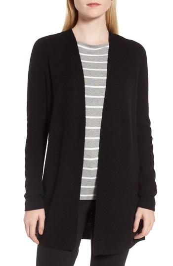 Women's Nordstrom Signature Side Button Cashmere Cardigan - Black
