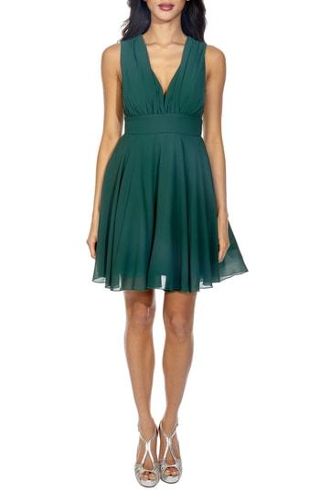 Women's Tfnc V-neck Fit & Flare Dress - Green