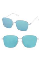 Women's Perverse Emily Mirrored Square Sunglasses - Blue/ Silver