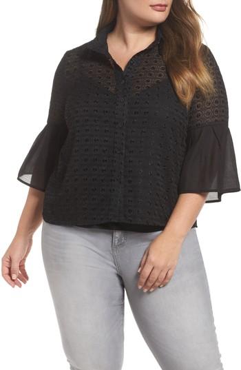 Women's Elvi The Mantle Broderie Blouse Us / 8 Uk - Black