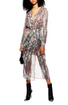 Women's Topshop Snake Print Chiffon Midi Dress