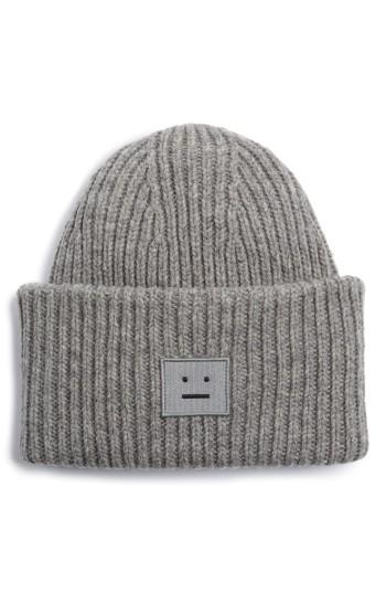 Women's Acne Studios Pansy Face Beanie - Grey