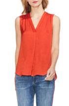 Petite Women's Vince Camuto Sleeveless Rumple Blouse P - Red