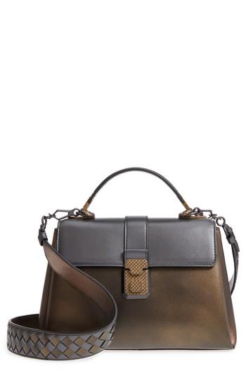 Bottega Veneta Small Piazza Tricolor Metallic Leather Handbag - Metallic