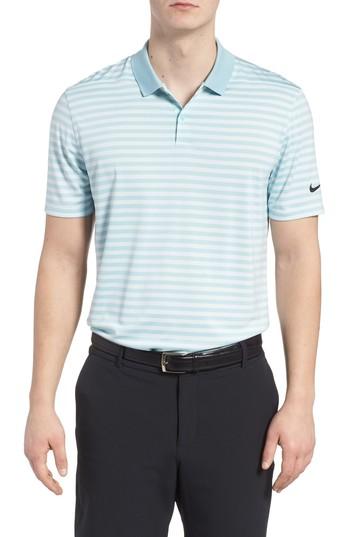 Men's Nike Dry Victory Stripe Golf Polo - Blue