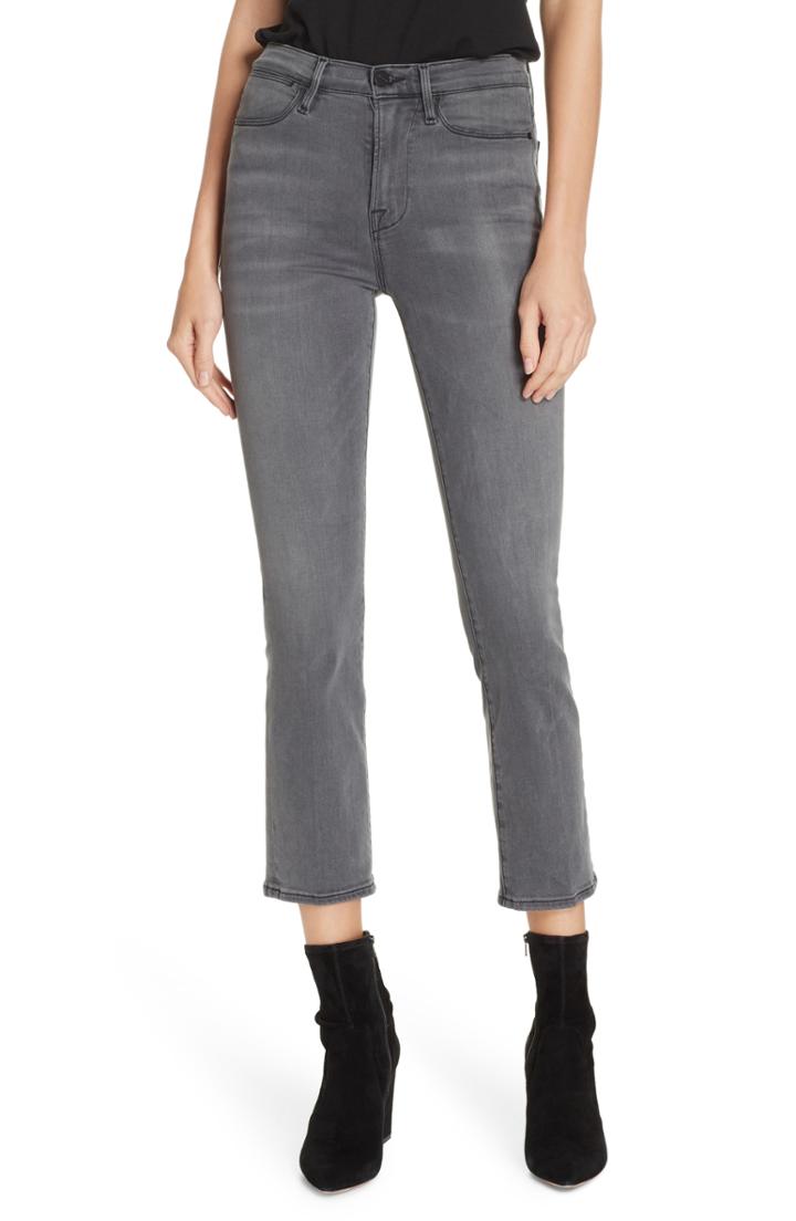 Women's Frame Le High Straight Crop Jeans - Grey