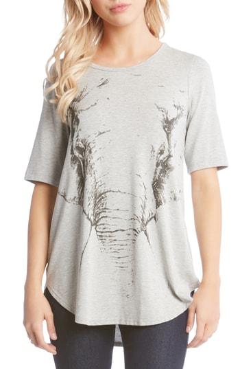 Women's Karen Kane Elephant Graphic Tee - Grey