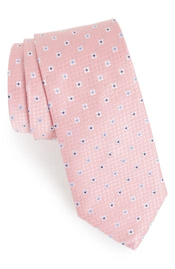 Men's Eton Neat Floral Silk Tie, Size - Pink