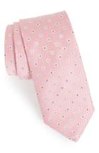 Men's Eton Neat Floral Silk Tie, Size - Pink