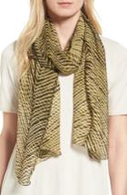 Women's Eileen Fisher Print Silk Scarf, Size - Green