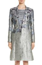 Women's St. John Collection Metallic Rose Jacquard Topper - Green