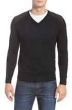 Men's Canada Goose Mcleod V-neck Regular Fit Merino Wool Sweater - Black