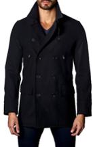 Men's Jared Lang Wool Blend Double Breasted Peacoat - Blue