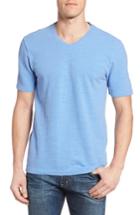 Men's Nordstrom Men's Shop Slub V-neck T-shirt - Blue