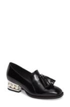 Women's Jeffrey Campbell Lawford Pearly Heeled Loafer .5 M - Black