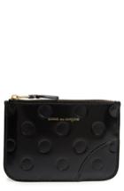 Men's Comme Des Garcons Dots Embossed Leather Line Wallet - Black
