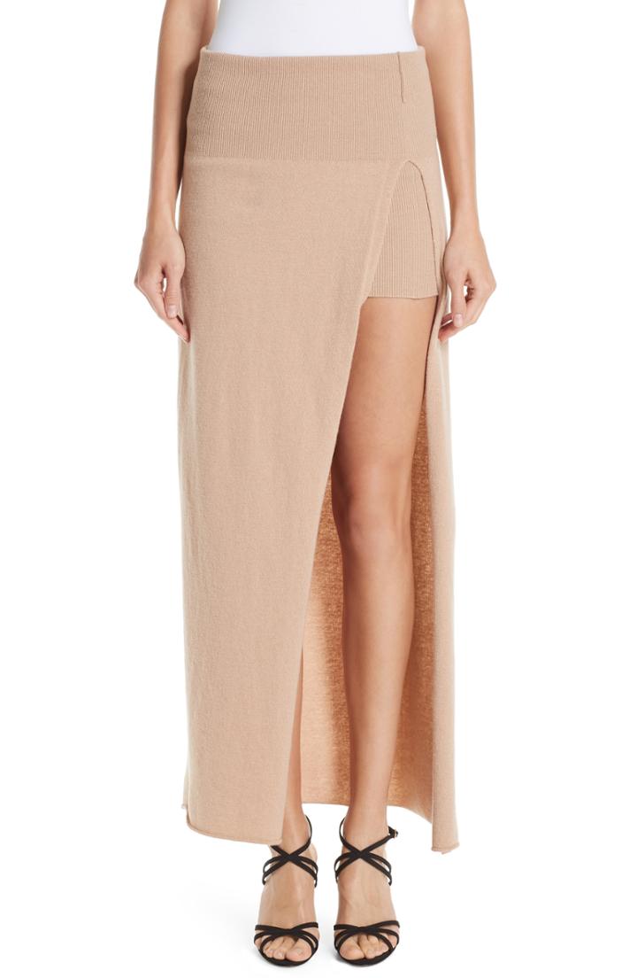 Women's Jacquemus La Jupe Peron Knit Skirt Us / 40 Fr - Beige