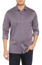 Men's Bugatchi Regular Fit Microdot Knit Sport Shirt - Purple