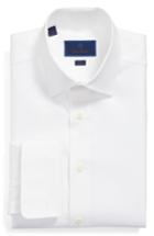 Men's David Donahue Trim Fit Solid French Cuff Dress Shirt .5 - 34/35 - White