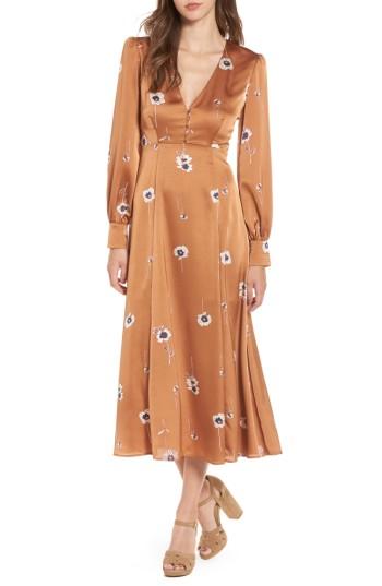 Women's Astr The Label Jewel A-line Dress - Brown