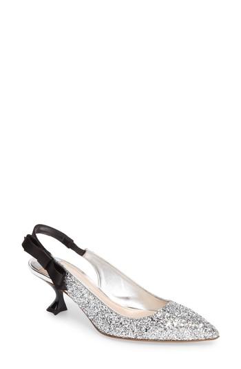 Women's Miu Miu Slingback Pump .5us / 37.5eu - Metallic