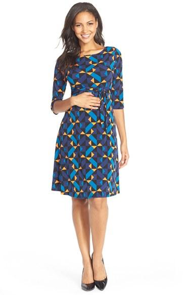 Women's Leota 'ilana' Belted Maternity Dress - Blue
