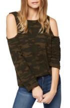 Women's Sanctuary Brooklyn Cold Shoulder Sweatshirt - Green