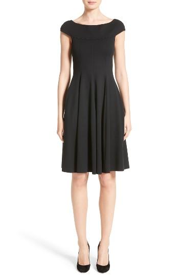 Women's Armani Collezioni Off The Shoulder Fit & Flare Dress - Black