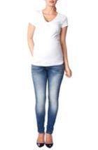 Women's Noppies 'tara' Over The Belly Skinny Maternity Jeans - White