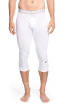 Men's Nike 'pro Cool Compression' Four-way Stretch Dri-fit Three-quarter Tights, Size - White
