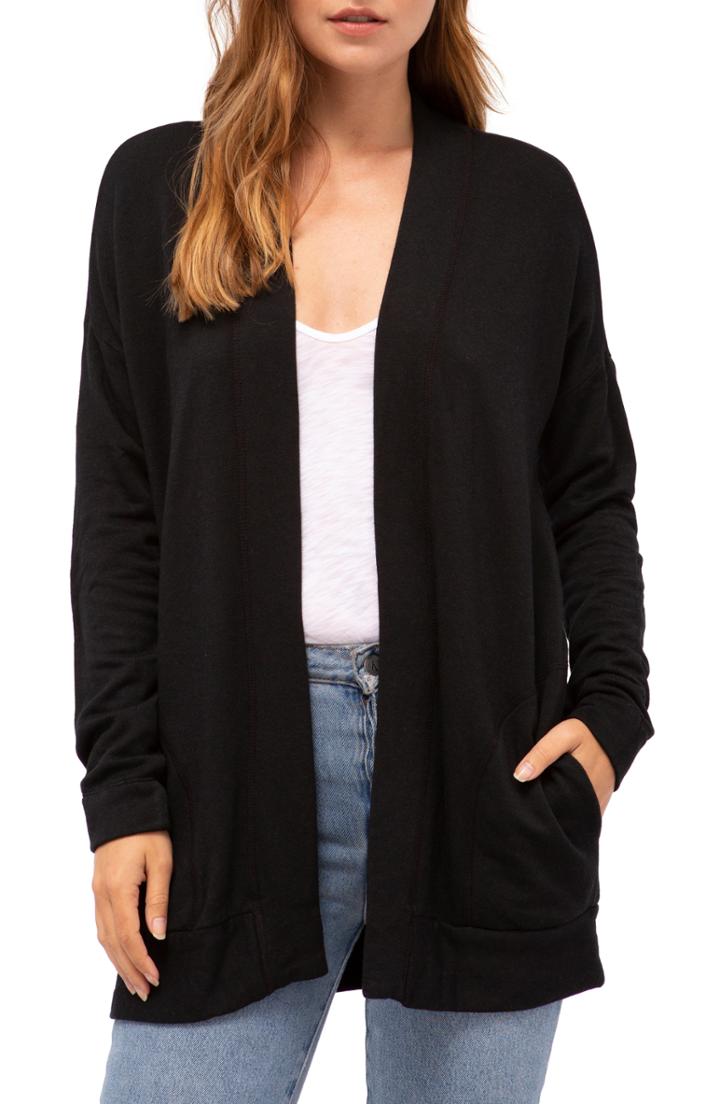 Women's Stateside Fleece Open Cardigan - Black