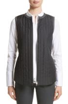 Women's Lafayette 148 New York Bailey Alpine Outerwear Vest With Flannel Back - Black