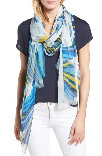 Women's Halogen Leaf Tumble Scarf, Size - Blue/green