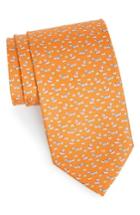 Men's Salvatore Ferragamo Edo Print Silk Tie, Size - Orange
