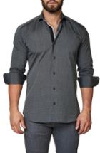 Men's Maceoo Trim Fit Dot Print Sport Shirt (s) - Black