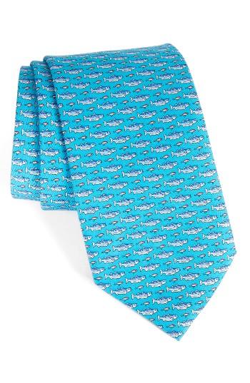 Men's Vineyard Vines Bass & Lure Silk Tie, Size - Blue