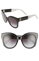 Women's Marc Jacobs 53mm Gradient Lens Cat Eye Sunglasses - Black