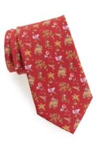 Men's Salvatore Ferragamo Safari Print Silk Tie, Size - Red