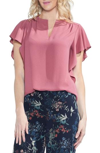 Women's Vince Camuto Flutter Sleeve Textured Top - Pink