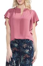 Women's Vince Camuto Flutter Sleeve Textured Top - Pink