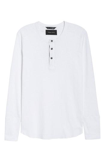 Men's Wings + Horns 'base' Long Sleeve Henley - White