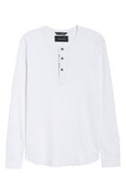 Men's Wings + Horns 'base' Long Sleeve Henley - White
