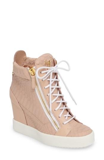 Women's Giuseppe Zanotti Ofelia Wedge Sneaker .5 M - Pink