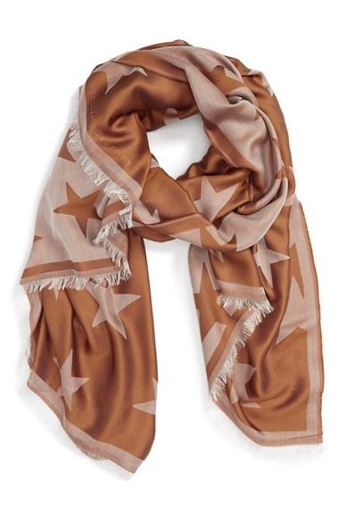 Women's Stella Mccartney Star Pattern Silk Blend Scarf