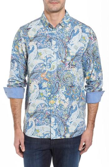 Men's Tommy Bahama Paisley Promenade Sport Shirt - Blue