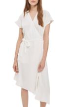 Women's Topshop Asymmetrical Wrap Midi Dress Us (fits Like 0) - Ivory