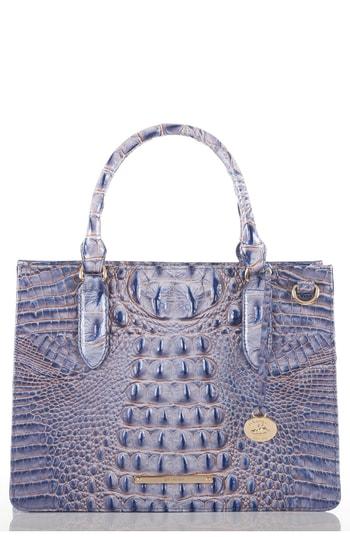 Brahmin Small Camille Embossed Leather Satchel - Blue