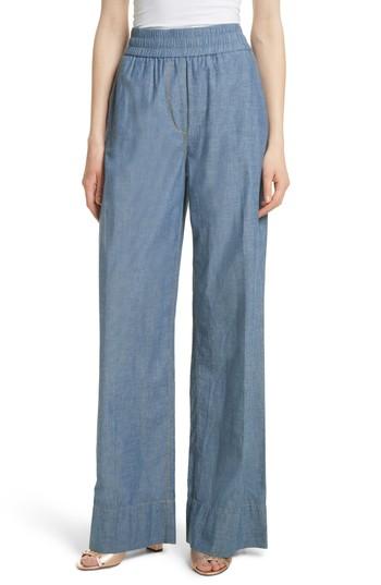 Women's Elizabeth And James Anika Wide Leg Chambray Pants - Blue